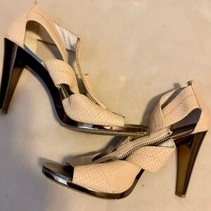 Michael Kors Cream and Gold Heels